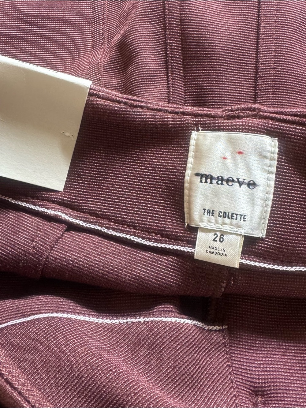 Anthropologie The Colette Knit Crop Wide-Leg Pants Burgundy 26 - Picture 4 of 8